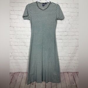 GAP Striped Gray Midi Dress